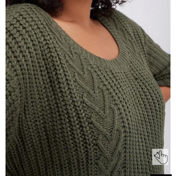 Cable Green tied back sweater - Picture 4 of 14